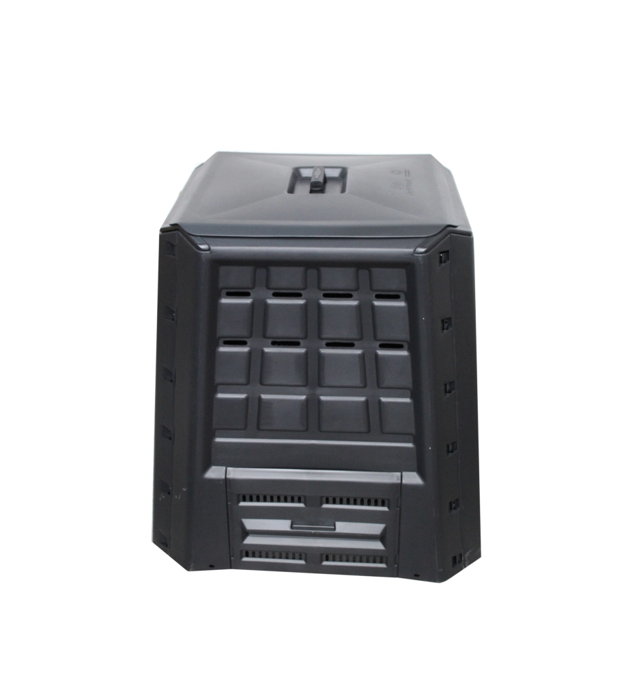 COMPOSTIERA DA GIARDINO 380 LITRI IN POLIPROPILENE NERO, 80x80x82 CM